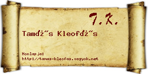 Tamás Kleofás névjegykártya