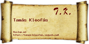 Tamás Kleofás névjegykártya