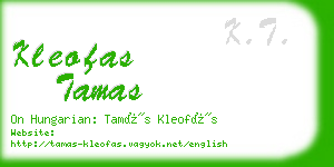 kleofas tamas business card